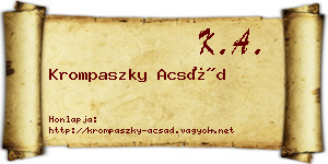 Krompaszky Acsád névjegykártya